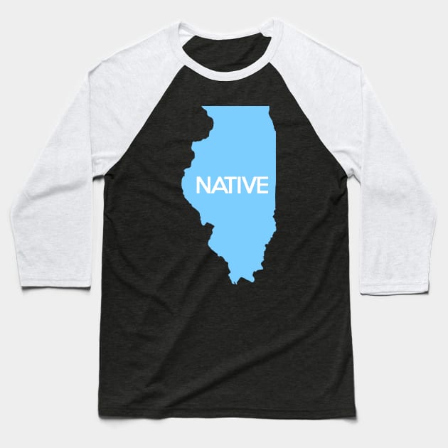 Illinois Native IL Blue Baseball T-Shirt by mindofstate